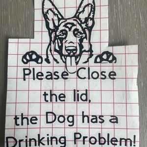 Vinyl German Shepard funny toilet decal